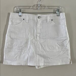 White Denim Mini Skirt with Shorts Built In Size 10